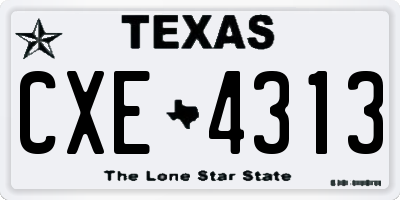 TX license plate CXE4313