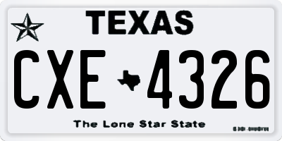 TX license plate CXE4326