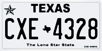 TX license plate CXE4328