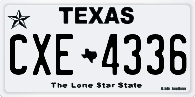 TX license plate CXE4336