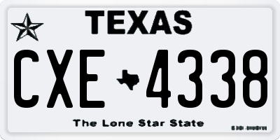 TX license plate CXE4338