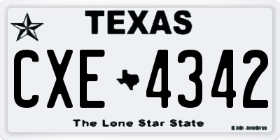 TX license plate CXE4342