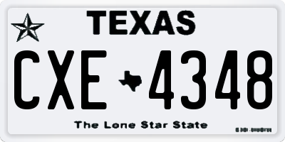 TX license plate CXE4348