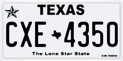 TX license plate CXE4350