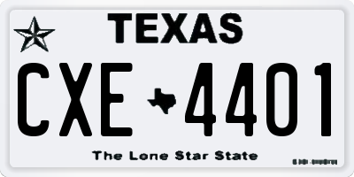 TX license plate CXE4401