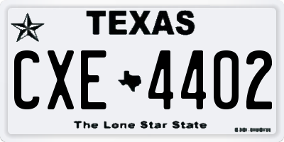TX license plate CXE4402