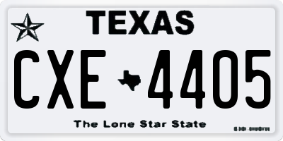 TX license plate CXE4405
