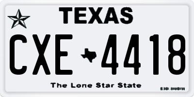 TX license plate CXE4418