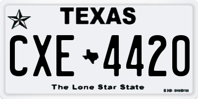 TX license plate CXE4420