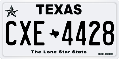 TX license plate CXE4428