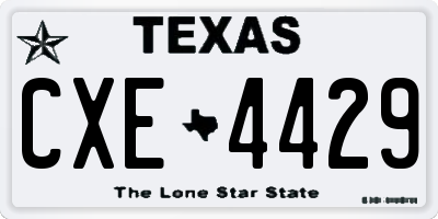 TX license plate CXE4429