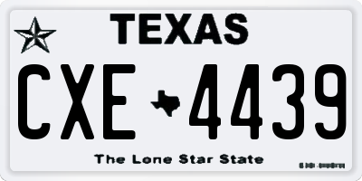 TX license plate CXE4439