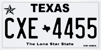 TX license plate CXE4455
