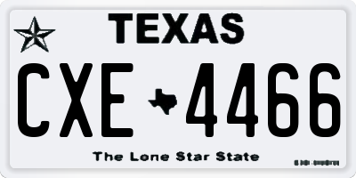 TX license plate CXE4466