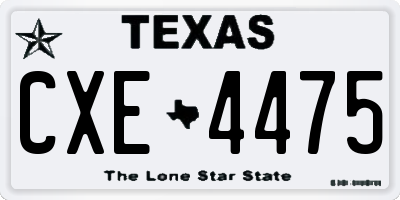 TX license plate CXE4475
