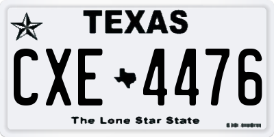 TX license plate CXE4476