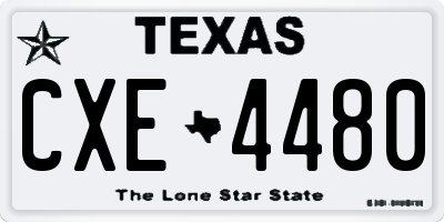 TX license plate CXE4480
