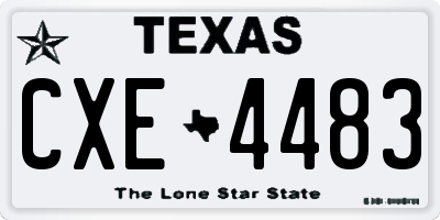 TX license plate CXE4483