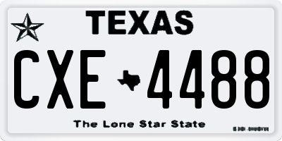 TX license plate CXE4488