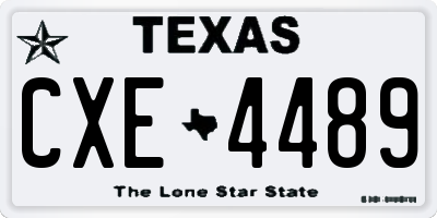 TX license plate CXE4489