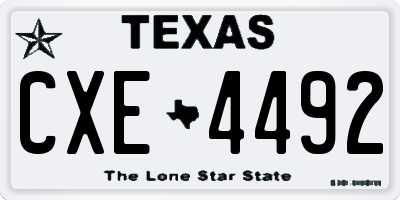 TX license plate CXE4492