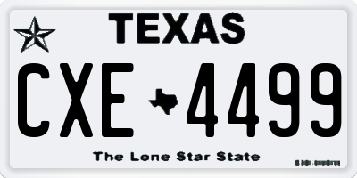 TX license plate CXE4499