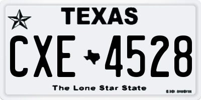 TX license plate CXE4528