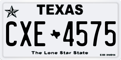 TX license plate CXE4575