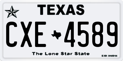 TX license plate CXE4589