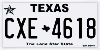 TX license plate CXE4618