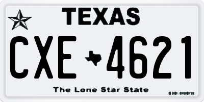 TX license plate CXE4621