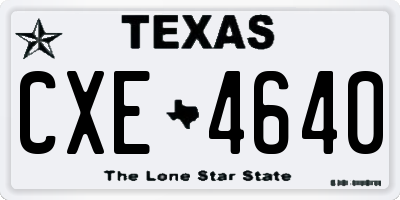 TX license plate CXE4640