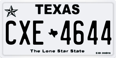 TX license plate CXE4644