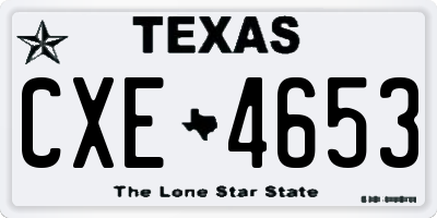 TX license plate CXE4653