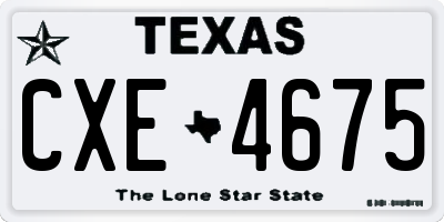 TX license plate CXE4675