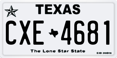 TX license plate CXE4681