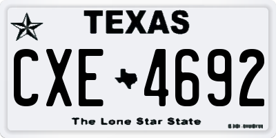 TX license plate CXE4692