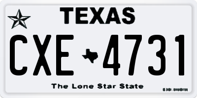 TX license plate CXE4731