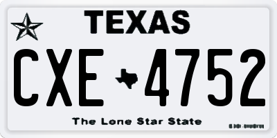 TX license plate CXE4752
