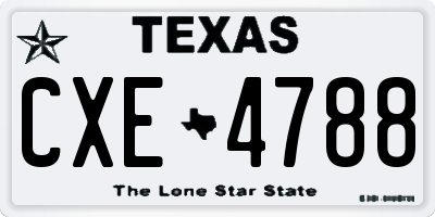 TX license plate CXE4788