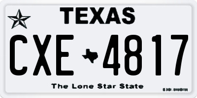 TX license plate CXE4817