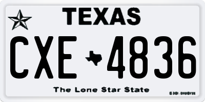 TX license plate CXE4836