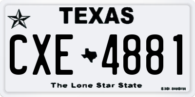 TX license plate CXE4881