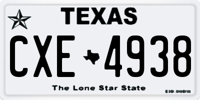 TX license plate CXE4938