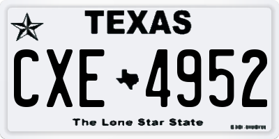 TX license plate CXE4952