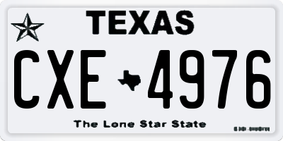 TX license plate CXE4976