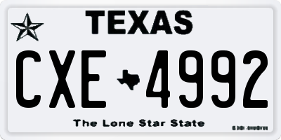 TX license plate CXE4992