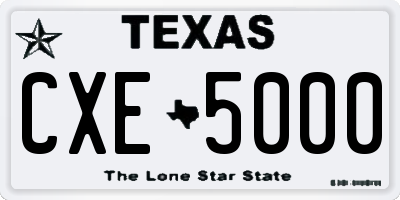 TX license plate CXE5000