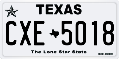TX license plate CXE5018