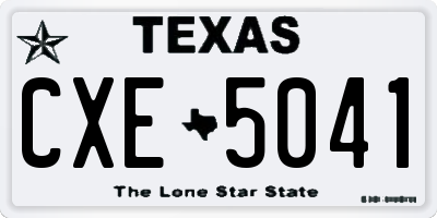 TX license plate CXE5041
